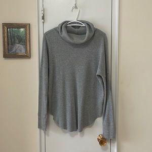 Grey TNA Waffle Long Sleeve Cowl Neck (US S)